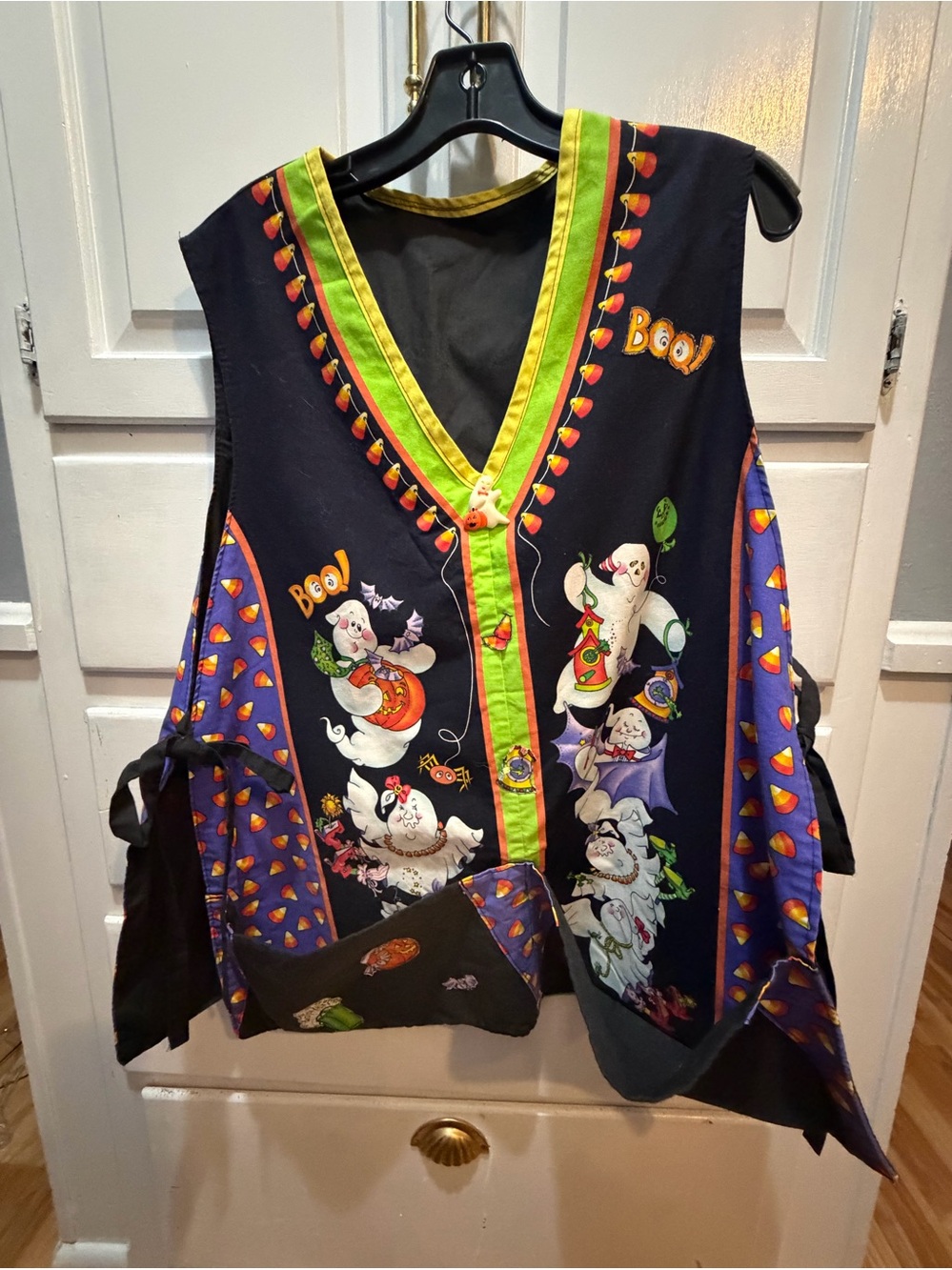 Halloween Apron Pick Pocket Vest Trick Or treat OS Adult Vendor Ghosts
